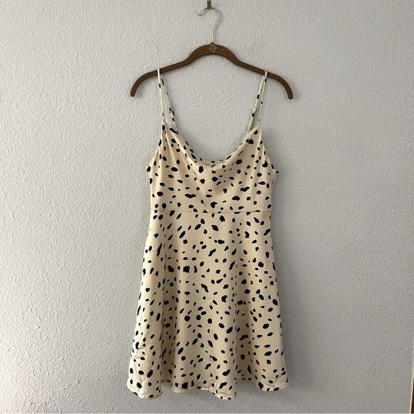 ASTR The Label Cowl Slip Dress Cream Animal Print NWOT - Picture 1 of 11